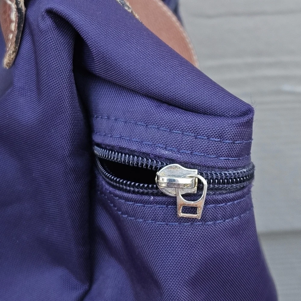 Longchamp Le Pliage Nylon Foldable Original Backpack Purple Brown 1011667